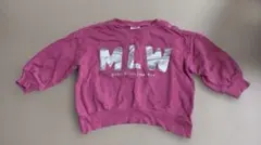ピンク トレーナー スウェット キッズ 女の子 長袖 MLW ロゴ かわいい