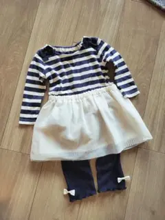 slip slap ストライプ ワンピースとレギンスセット