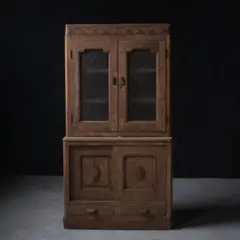 食器棚　ダイヤガラス　収納　器　食器　古家具　古道具　アンティーク　昭和レトロ