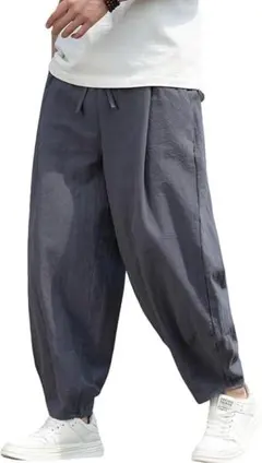 ロングパンツ メンズ 春 9分丈 サルエルパンツ L