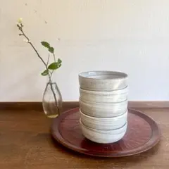 グレーの渦巻き模様陶器ボウル5個セット　高島屋　たち吉　和食器　小鉢セット