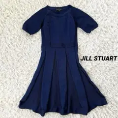 JILL STUART 美品　半袖ワンピース　SS ネイビー　ポリエステル