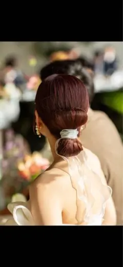 シフォン風透明リボン(結婚式ヘアアクセ)
