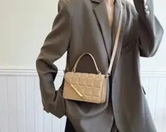 キルティングショルダー手提バッグ 2way