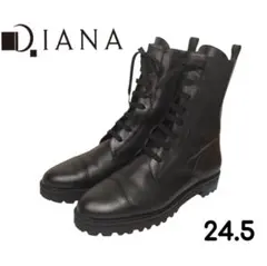 極美品☆大人気 DIANA レースアップブーツ ジップ 黒 24.5