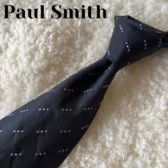 【大人気】ポールスミス Paul Smith ネクタイ 最高級シルク ネイビー