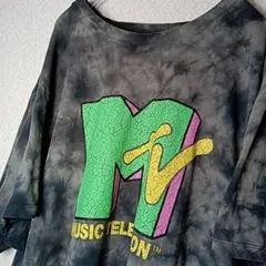 US古着 MTV タイダイ柄 半袖 Tシャツ デカロゴ ミュージック 2XLのサムネイル