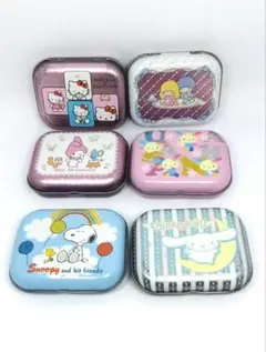 【レア】ハローキティ、サンリオキャラクター／プチ缶入りシールセット（6点）