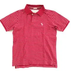 【Abercrombie＆Fitch】アバクロ　半袖　ポロシャツ レッド系　S