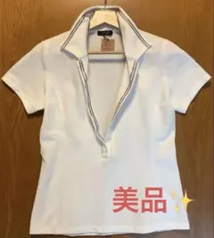 《最終値下げ》レディース　ポロシャツ　Ｌ　半袖　白　コムサイズム