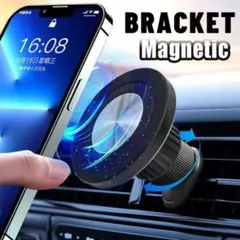 車載用 マグネット式 スマホホルダー エアコン吹き出し口用 MagSafe