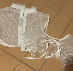 ホワイト レース つけ襟 Fサイズ 2つセット