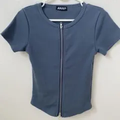 【美品】ANAP Wジッパー　 リブジッパーシャツ 半袖　フリー