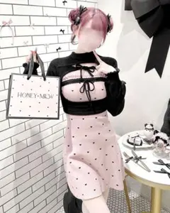 ミシェルマカロン ハニーミュウ オフショルボレロチェックアンサンブル