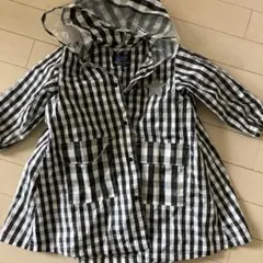 キッズレインコート S チェック柄