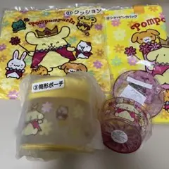 ポムポムプリン クッション ポーチ クリップ タオル セット サンリオ