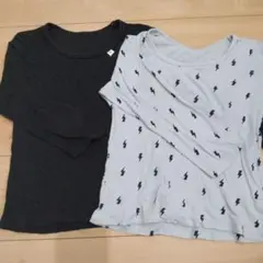 黒と水色のアンダーシャツ2枚セット　110