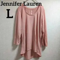 Jennifer Lauren【L】ピンク 七分袖 Tシャツ やわらか ゆったり