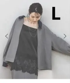 新品タグ付き　グローバルワーク　サテンレースキャミ　ブラック　L フェミニン