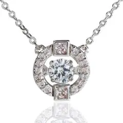 ダンシング スイング 揺れる ネックレス czダイヤ サークル シルバー 銀 秋