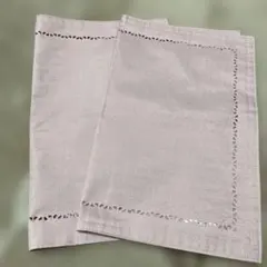 ニトリ　ランチョンマット 2枚セット ピンク カットワーク刺繍のサムネイル