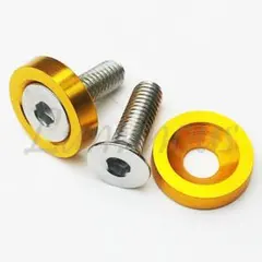 [393] M6 ナンバーボルト カウルボルト バイク ボルトカバー 金のサムネイル
