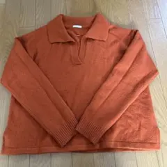 GUオレンジ ポロネック ニット Mサイズ