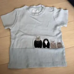 graniph グラニフ 猫刺繍 ワッフルTシャツ 90cmのサムネイル