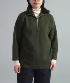 OMNIGOD オムニゴッド 接結ウール ハーフジップトレーナー