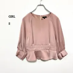 GIRL ガールピンク フリルブラウス Sベルト付きe251のサムネイル