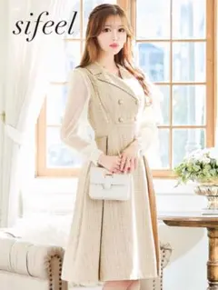 お値下げ★Jewels/sifeel/シフィール　シアースリーブフレアワンピース