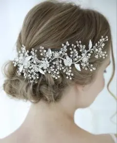 ウェディング　ヘッドドレス　花　小花　小枝　ヘッドアクセ