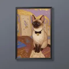 絵画 | イラストポスター 564☆ 【シャム猫ののんびりした一日ですね】