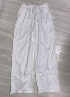 A.ming ワイドパンツ ホワイト S スウェット 白