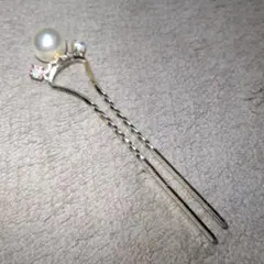 かんざし 簪 昭和レトロ パール ビジュー ゴールドカラー