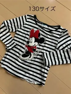 ミニーマウス刺繍 長袖カットソー 130サイズ