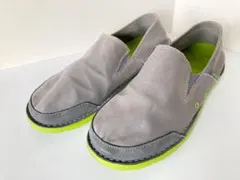Crocs クロックス　 グレー/グリーン スリッポン m8のサムネイル
