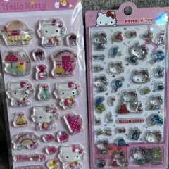 海外限定公式品サンリオキティウォーターシール、硬いシール2枚セット