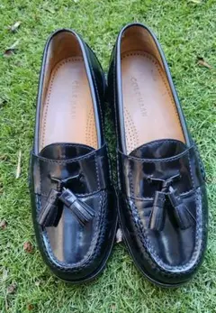 コールハーン 黒 ピンチタッセルローファー　24cm