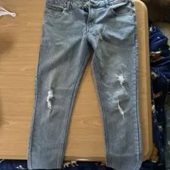 ダメージ加工デニムパンツ Lサイズ