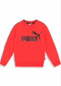 【美品】PUMA プーマ　ビッグロゴトレーナー レッド キッズ　150