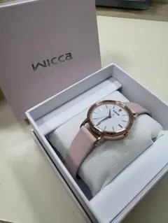 Wicca ピンク 革ベルト　時計