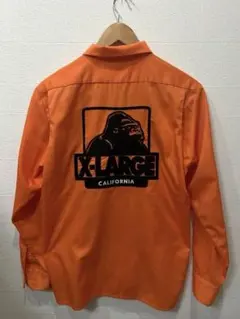 XLARGE オレンジ 長袖シャツ ゴリラプリント
