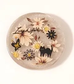 「1267」レジンヘアゴム　ポニーフック　ブローチ　マグネット　ねこ