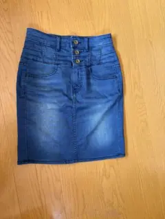 ダークブルーハイウエストタイトスカート Sサイズ