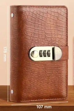 貯金ファイル　ライトブラウン　お札貯金　振り分け　封筒貯金　鍵付き　家計簿