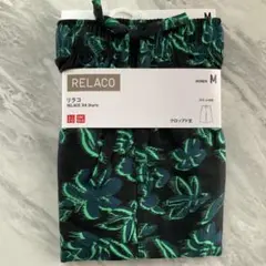 UNIQLO RELACO 3/4 Shorts M ブラック/グリーン花柄