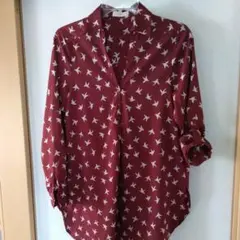 鳥柄　チュニック　ブラウスのサムネイル