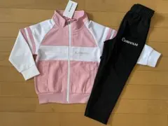 新品未使用 110 コンバース ジャージ上下 セットアップ ピンク/黒 ガールズ