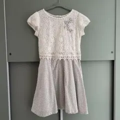 メゾピアノレースドットワンピース 半袖 130cm